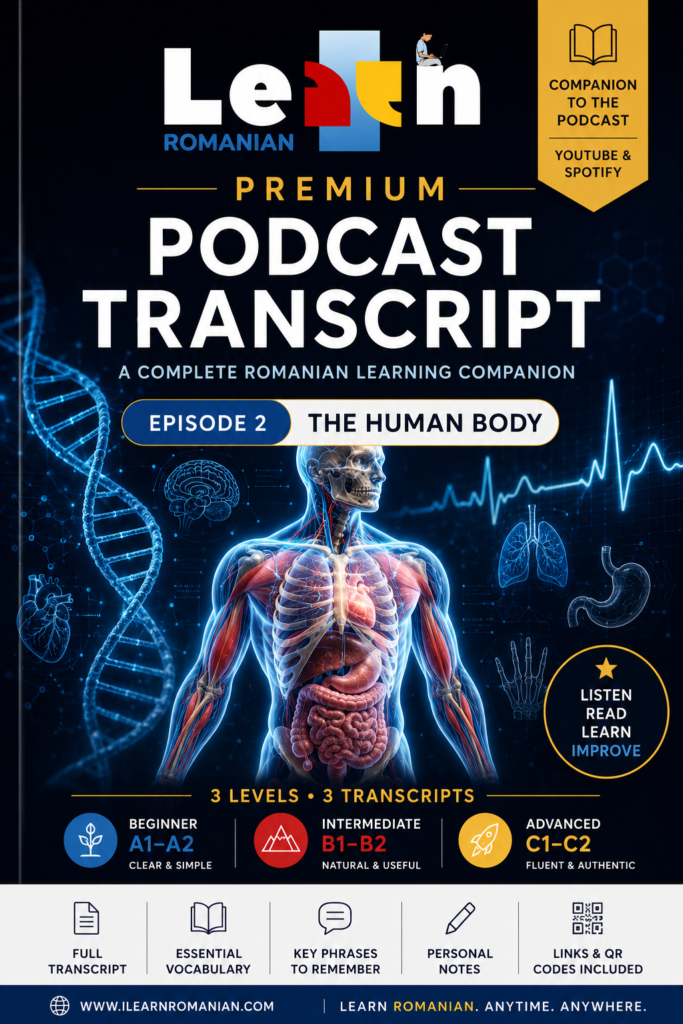The human body in Romanian podcast workbook