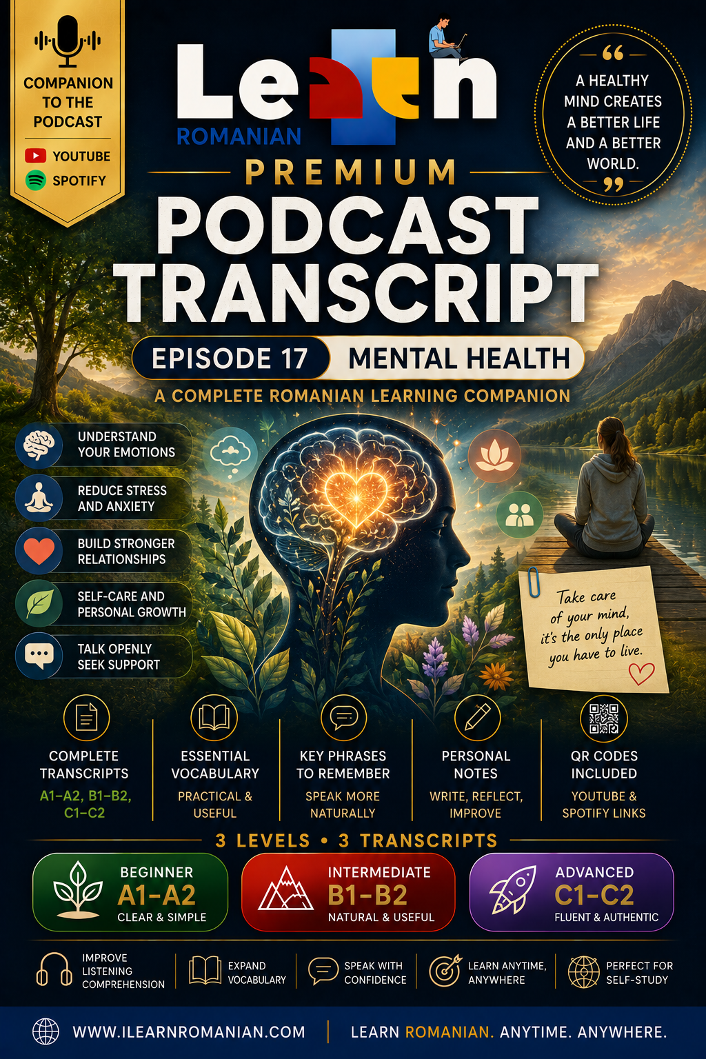 PREMIUM PODCAST WORKBOOK - EPISODE 17: MENTAL HEALTH