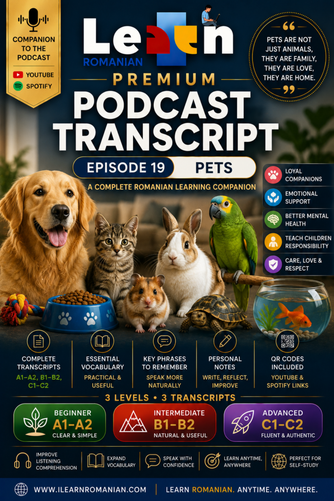 PREMIUM PODCAST WORKBOOK - EPISODE 19: PETS