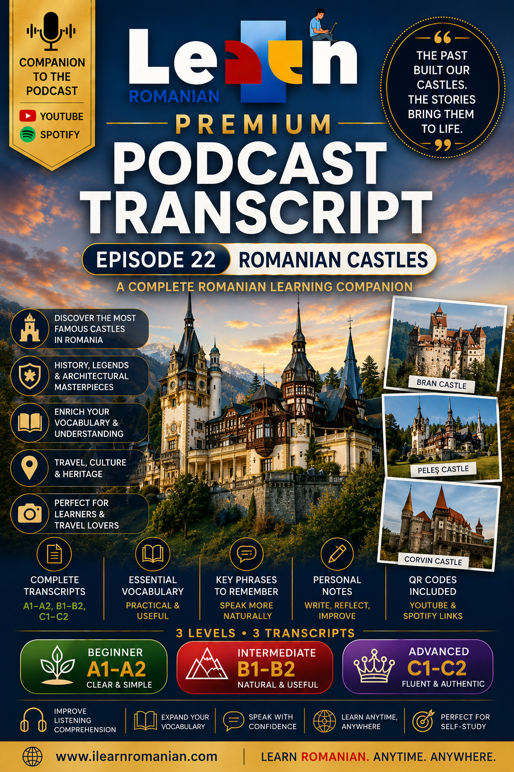 PREMIUM PODCAST WORKBOOK - EPISODE 22: ROMANIAN CASTLES