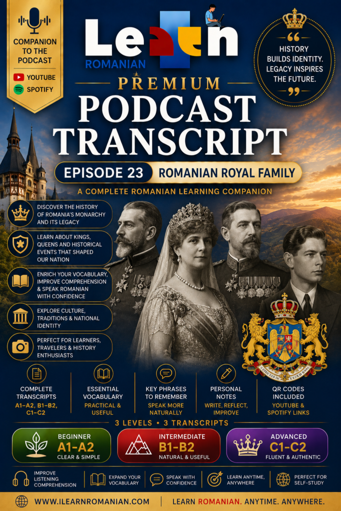 PREMIUM PODCAST WORKBOOK - EPISODE 23: ROMANIAN ROYAL FAMILY