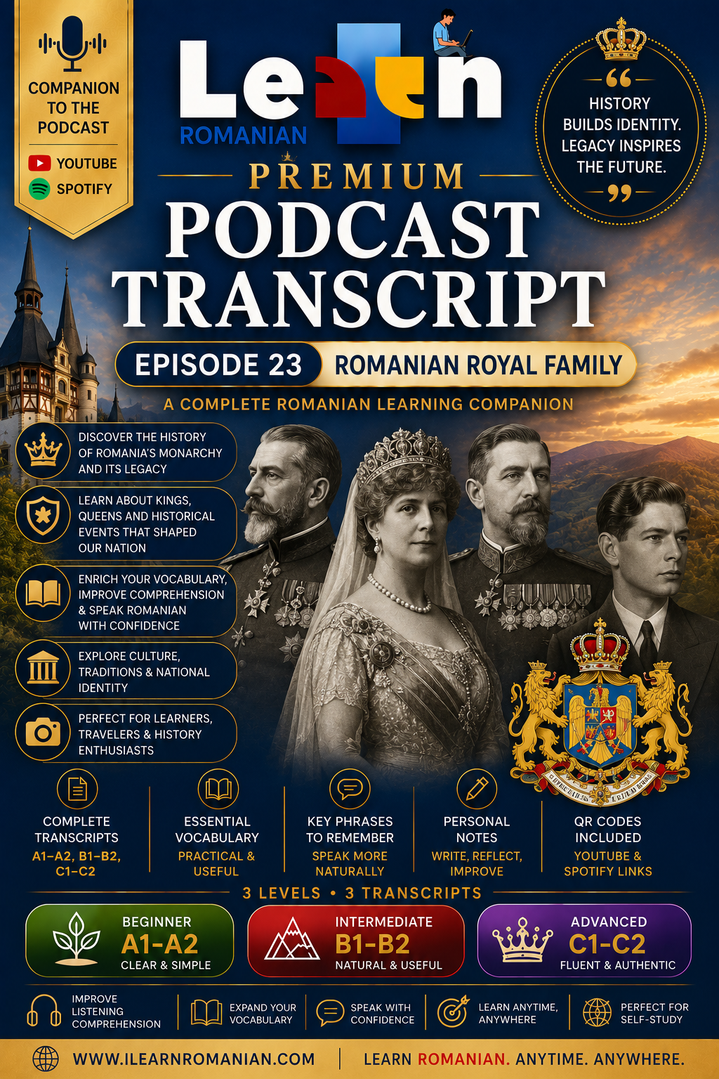 PREMIUM PODCAST WORKBOOK - EPISODE 23: ROMANIAN ROYAL FAMILY