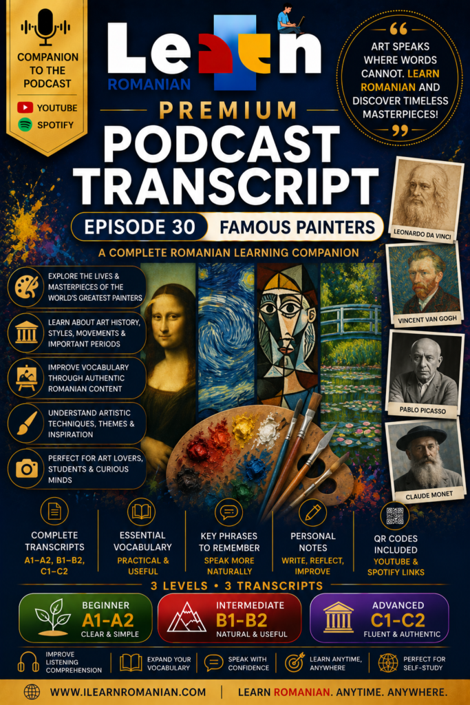 PREMIUM PODCAST WORKBOOK - EPISODE 30: FAMOUS PAINTERS